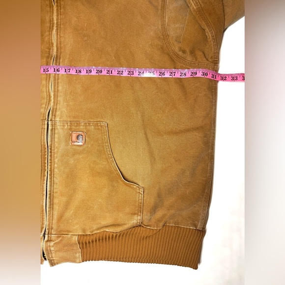 Carhartt Men’s Distressed Tan Jacket Workware Coat Men's Size 2XL Tall - Picture 12 of 14